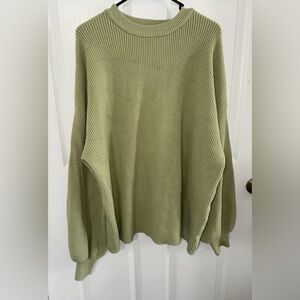 Charcoal Clothing Oversized Ribbed Knit Sweater M/L Green